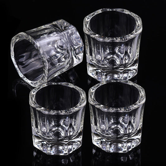 Crystal Glass Acrylic Acrylic Powder Liquid Nail Cup Dappen Dish Lid Bowl Cup Holder Equipment  Nail Tools