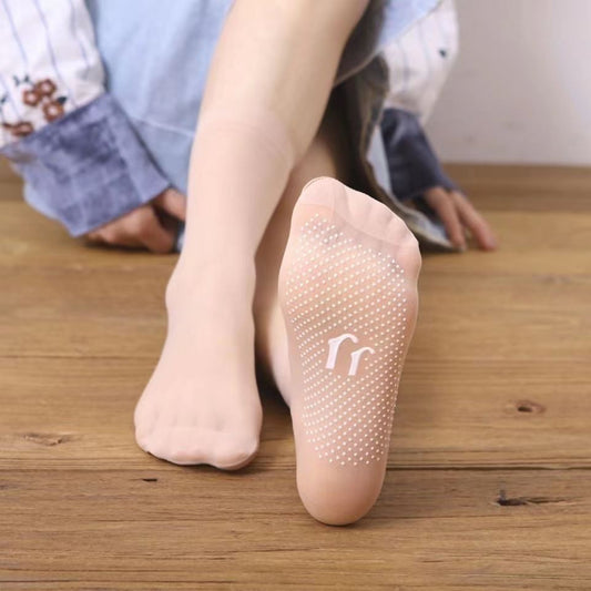Dotted massage anti-slip socks summer thin section transparent mid-calf female short stockings female anti-hook meat absorbent sweat invisible ultra-thin